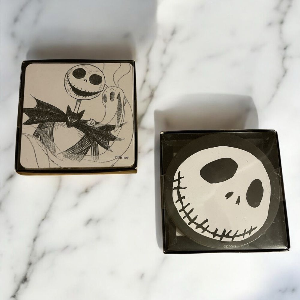 Disney Black and White Jack Skellington Coaster Set